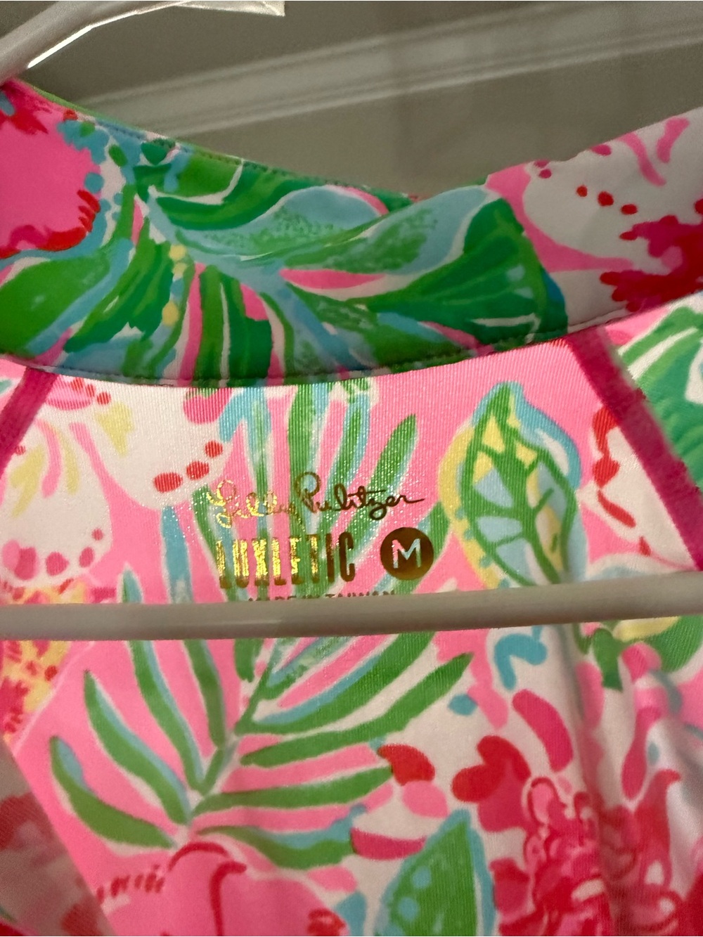 Lilly Pulitzer Pink & Green Tropical Half-Zip Hoodie - Picture 2 of 2